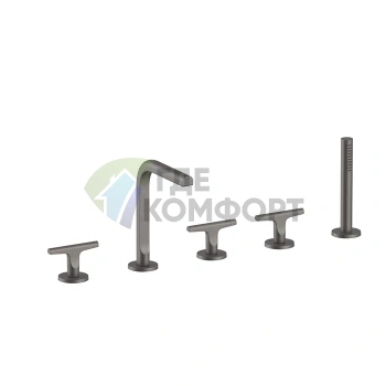 Смеситель для ванны FANTINI SAILING с изливом и ручным душем, цвет Matt Gun Metal (67 P5 J065) - фото 1