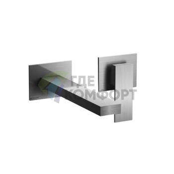 Смеситель Fantini Mint для раковины встраиваемый на 2 отверстия без донного клапана (нержавеющая сталь) (34 93 F811B) - фото 1