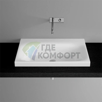 Раковина BETTELUX встраеваемая на столешницу 80x49 5x6-12см без отвпод смесительитель без перелива с крепежем цвет белый - фото 1