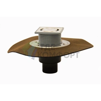 Трап HL310NH.2 с решеткой 115x115 мм-незамерзающим затвором и вертикальным выпуском DN50/75/110 - фото 1