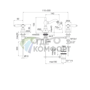 Смеситель для биде FIMA Carlo Frattini Herend с вращающимся изливом и донным клапаном, хром (F5402CR) - фото 2