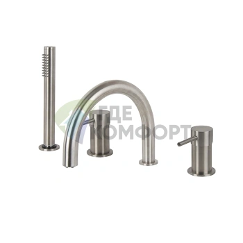 Смеситель для ванны FIMA Spillo Steel с изливом и душевым комплектом (F3074INOX) - фото 1