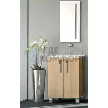 Комплект для постирочной 60х60см база + KERASAN Aquadom без отв под смеситель(1 нам)+выпуск с сифоном цвет rovere chiaro - фото 1