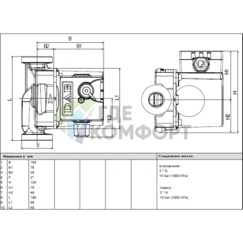 Насос циркуляционный бытовой DAB VA 35/180 X (60112931,60182180H) ДАБ - фото 2
