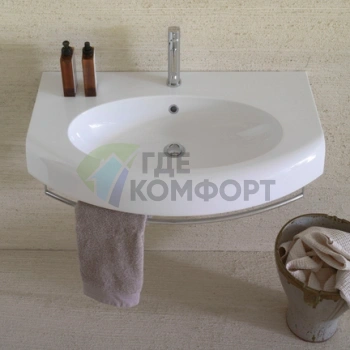 Раковина Globo Bowl+ подвесная закругленная 80х50х19см белая - фото 1