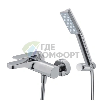 Смеситель для ванны FIMA Carlo Frattini Quad с душевым комплектом, накладной монтаж, хром (F3724CR) - фото 1