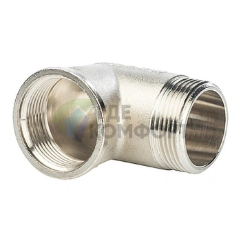 Угольник STOUT наружная/внутренняя резьба латунный НВ 1 1/4 никелированный - фото 1