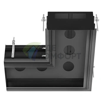 Угловой профиль GESSI BINARIO 740х740 мм для 5 модулей, простая установка Easy-Fix, цвет Black XL (61151#299) - фото 1