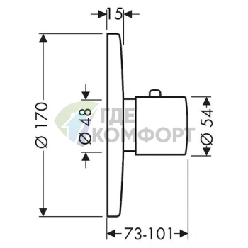 Термостатический смеситель Hansgrohe Ecostat S Highflow для душа с высоким расходом воды - фото 4