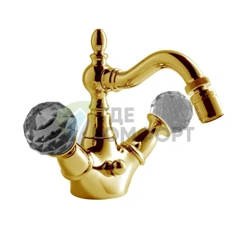 Смеситель для биде FIMA|Carlo Frattini Elizabeth Chic золото: вращающийся излив и донный клапан (F5092COR) - фото 1