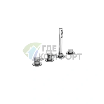 Смеситель Fantini AL/23 для борта ванны, 4 отверстия, без излива, хром (26 02 B267) - фото 1