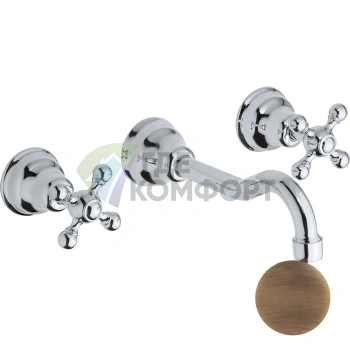 Настенный смеситель для раковины CISAL Arcana в стиле ретро, бронза (AC00351027) - фото 1