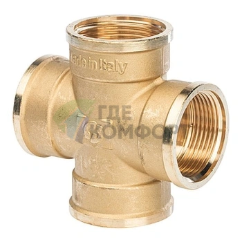 Крестовина STOUT ВВ 1 1/4 внутренняя резьба латунная - фото 2