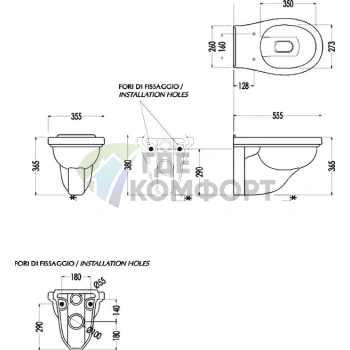 Подвесной унитаз Devon-Devon Blues с инсталляцией - фото 2