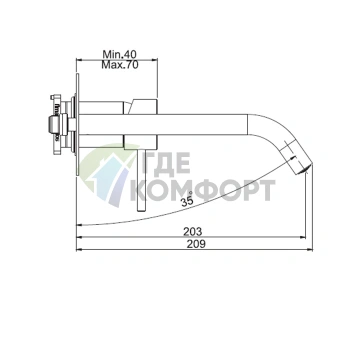 Настенный смеситель для раковины FIMA Carlo Frattini Spillo Up золото (F3051LX5OR) - фото 2