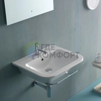 Раковина Globo Stone подвесная 55х48хх16 5см см белая - фото 1