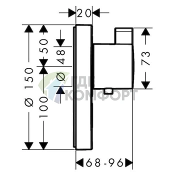 Термостат для душа Hansgrohe ShowerSelect S Highflow - фото 2