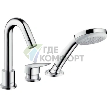 Смеситель для ванны Hansgrohe Logis 71310000 (на борт) - фото 1