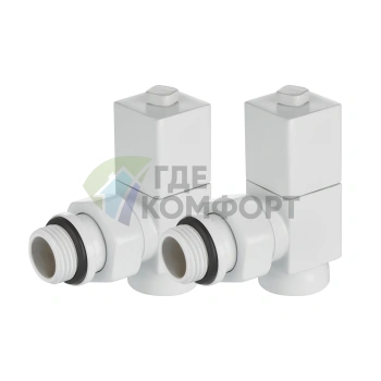 Набор дизайн-вентилей Royal Thermo CUBE 1/2 белый, RTE 56.0007, НС-1422577 - фото 2