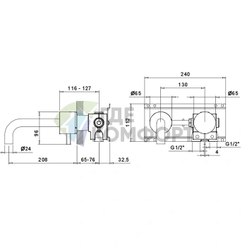Картридж для смесителя Fantini 1/2 дюйма для раковины (17 00 A613A) - фото 2