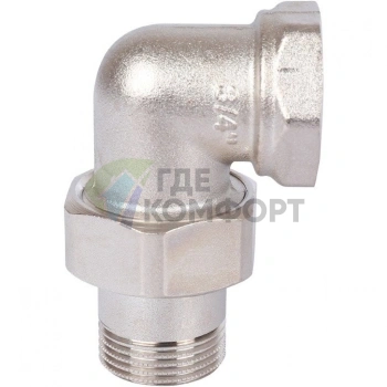 Разъемное угловое соединение американка ВН 3/4, никелированное Stout - фото 3