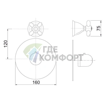 Смеситель для душа термостатический FIMA Carlo Frattini Fimatherm Olivia встроенный хром (F5043X1CR) - фото 2