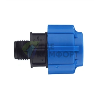 Муфта с наружной резьбой 25x1/2 ПНД Политэк - фото 1