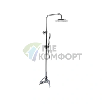 Настенный смеситель для душа FIMA Carlo Frattini Fit с душстойкой и верхним душем (F3385/2CR) - фото 1