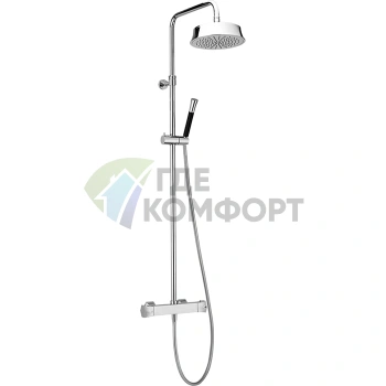 Настенная душевая система CISAL Cherie с термостатическим смесителем, верхним и ручным душем в цвете хром (CEC8201021) - фото 1
