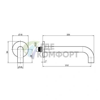 Излив для настенного монтажа FIMA Carlo Frattini 207 мм хром (F2929CR) - фото 2