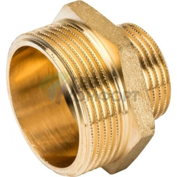 Ниппель STOUT НН переходной 1 1/2 х 1 латунный - фото 4