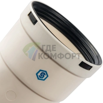 Элемент дымохода конденсационного Stout тройник T-образн. DN80 п/п/м PP-FE SCA-8080-030210 - фото 2