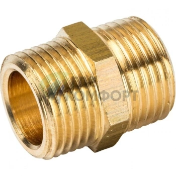 Ниппель STOUT НН 3/8 наружная резьба латунный - фото 4