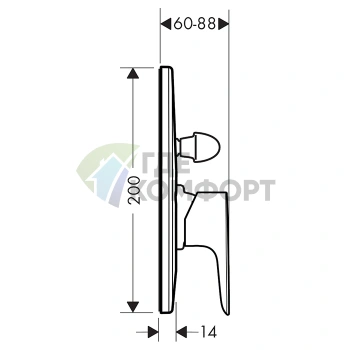 Встраиваемый смеситель для ванны Hansgrohe Talis E с переключателем, хром (71746000) - фото 2