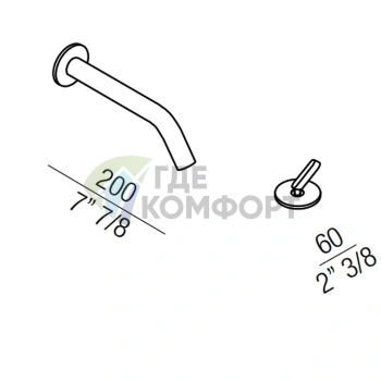 Настенный излив Agape Square с джойстиком, 20 см, глянцевый (ARUB1081A) - фото 2