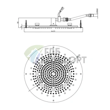 Верхний душ BOSSINI DREAM-OKI 470 мм с LED-подсветкой, хромотерапией и блоком управления (H37457.030) - фото 2