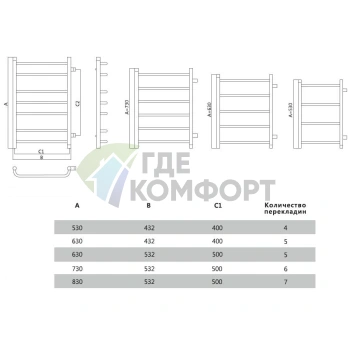 Полотенцесушитель Terminus Стандарт 32/20 П7 50x83 - фото 3
