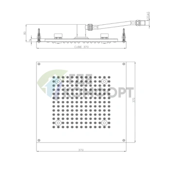 Верхний душ BOSSINI DREAM-CUBE с LED-подсветкой RGB, 470x370 мм, хром (H37451.030) - фото 2