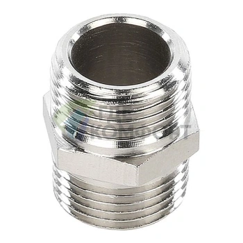 Ниппель STOUT HH 3/8 наружная резьба никелированный - фото 1