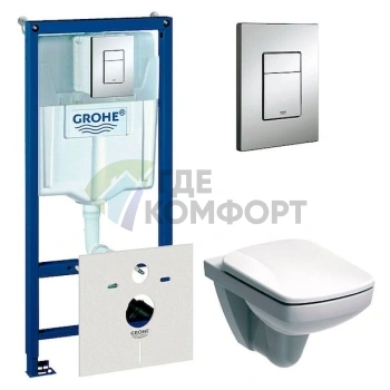 Комплект для установки унитаза: Система инсталляции Grohe Rapid SL + чаша и сиденье IFO Special с микролифтом