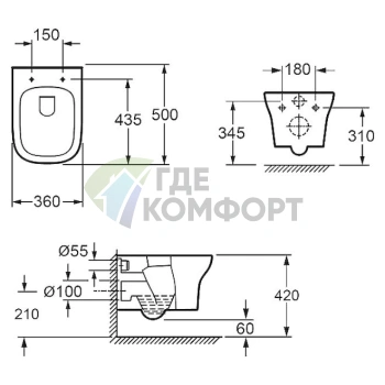 Подвесной унитаз Imex Grace CН10134 - фото 2