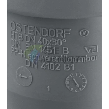 Отвод канализационный HTB 40 30° Ostendorf - фото 3