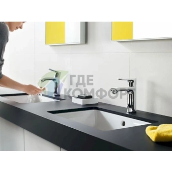 Смеситель для раковины Hansgrohe Metris с гигиеническим душем - фото 2