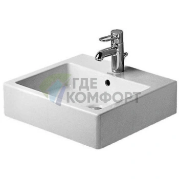 Раковина Duravit Vero Умывальник шлифованный с перел без отв под смеситель включая крепление 500x470мм Цвет Черный - фото 1