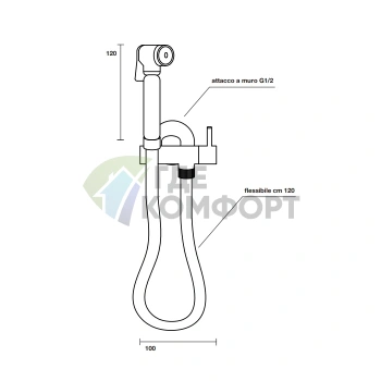 Гидроершик Kerasan Nolita — черный матовый (923231 Nero matt) - фото 2