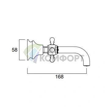 Настенный смеситель для раковины SIMAS VICTORIA на 3 отверстия, хром (VIBLI cr) - фото 2