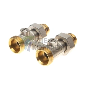 Ридан 003L0392R LV-KB — Клапан запорный для нижнего присоединения к радиатору, резьба 1/2 х 3/4, прямой - фото 1