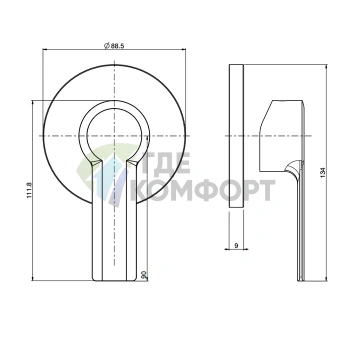 Смеситель для душа FIMA Carlo Frattini однорычажный встраиваемый хром (F3133/1CR) - фото 2