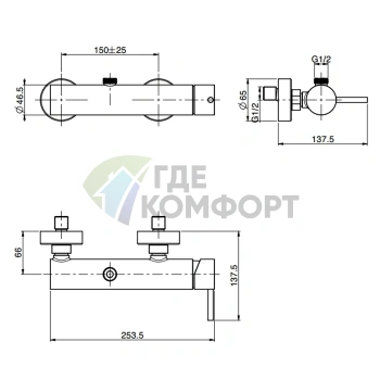 Смеситель для душа FIMA Carlo Frattini Spillo Steel настенный без душевого комплекта (INOX) (F3075INOX) - фото 2