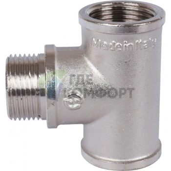 Тройник ВНВ 3/4x3/4x3/4, никелированный Stout - фото 3